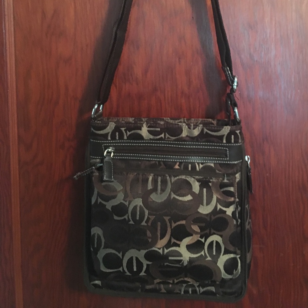 Brown logo cross body bag